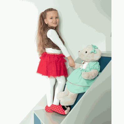 Plyšový medveď, smotanová/modrá, 65cm, MADEN GIRL TYP2