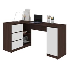 Počítačový stôl B-20 ľavý wenge/ biely