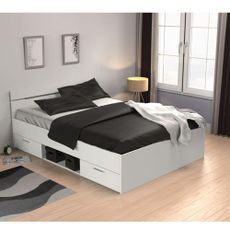KONDELA Michigan New 140 posteľový rám s úložným priestorom biela