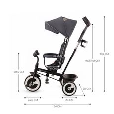 KINDERKRAFT - Detská trojkolka ASTON Malachite grey