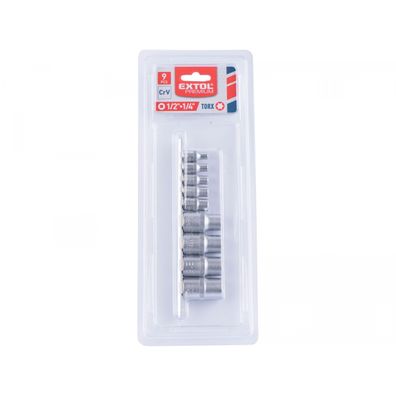 Hlavice nástrčné vnútorné TORX , sada 9ks, CrV