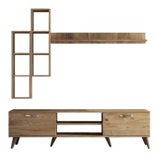 TV súprava v dekore borovice v prírodnej farbe 180x48 cm Veronica - Kalune Design