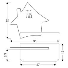 LED Detské nástenné svietidlo s poličkou HOUSE LED/4W/230V šedá/drevo