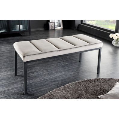 Estila Moderná čalúnená lavica Soreli svetlosivý zamat 80cm