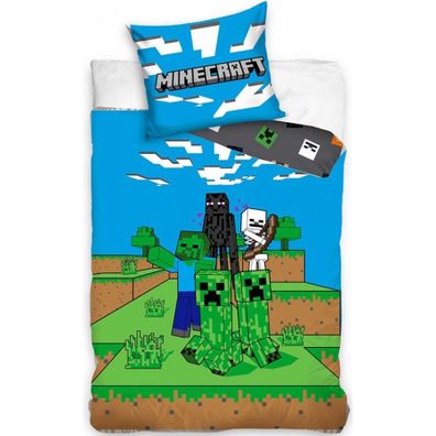 Bavlnené posteľné obliečky Minecraft - motív Mob Monsters - 100% bavlna - 70 x 90 cm + 140 x 200 cm
