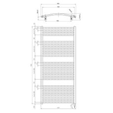 Aqualine - Kúpeľňový elektrický radiátor ORBIT-E 600W/230V 132 cm biela oblý
