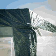 Stanový altánok do záhrady, 3,9x2,5x3,9m, zelená/biela, RINGE TYP 1+6 bočných strán