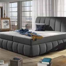 Posteľ Boxspring Vincenzia 200x180, šedá (koženka - bvi 10)