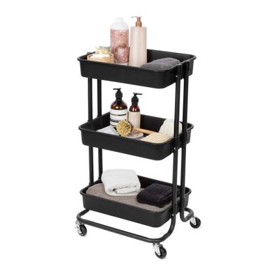 Čierny plastový pojazdný regál 43x36 cm Grena – Compactor