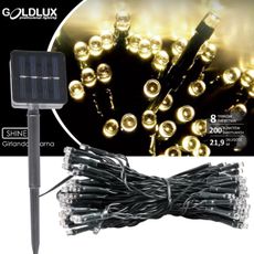 LED Solárna reťaz SHINE 200xLED/1,2V 600 mAh 21,9 m IP44
