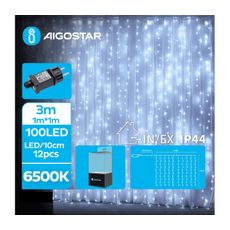 Aigostar - LED Vonkajšia vianočná reťaz 100xLED/8 funkcií 4x1m IP44 studená biela