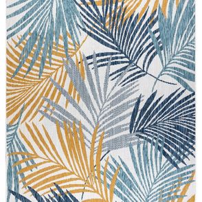 Dywany Łuszczów Kusový koberec Cooper Sisal Palm leaves 22258 ecru/navy – na von aj na doma - 200x290 cm