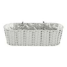 KONDELA Jeor ratanový balkónový kvetináč sivá