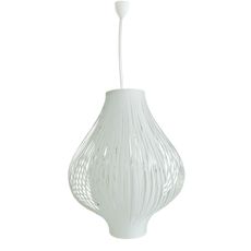 Estila Moderná dizajnová závesná lampa Blanca s textilným tienidlom cibuľového tvaru v bielej farbe 36 cm