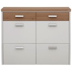 Dieter Knoll VÝKLOPNÁ SKRINKA NA TOPÁNKY, biela, farba duba, divoký dub, 121/96/31 cm