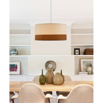Biele závesné svietidlo s textilným tienidlom/s tienidlom z dyhy ø 30 cm Bianco – Candellux Lighting