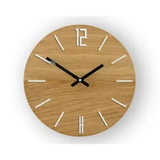 ModernClock Nástenné hodiny Carlo Wood hnedo-biele