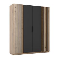 Šatníková skriňa Kaja 2LAM 2F 200x239x62 - dub/čierna