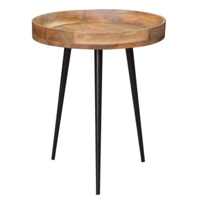 Estila Štýlový retro kruhový príručný stolík Tamworth I v hnedej farbe 45cm