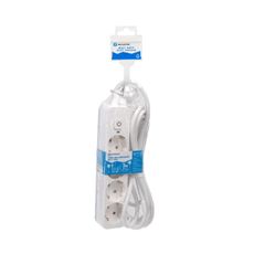 Aigostar predlžovací kábel 4Z s vypínačom, Typ F, 3 m, SCHUKO, biely
