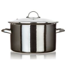 Banquet Hrniec smaltovaný METALLIC Black 26 cm, 6 l, s pokrievkou, 26 cm