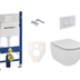 Závesný set WC rimless TESI Ideal Standard + modul Geberit Duofix s tlačidlom Delta 20 biele KMPLSIKOGSTR