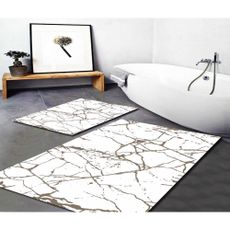 Biele/hnedé kúpeľňové predložky v súprave 2 ks 60x100 cm Cracks – Mila Home