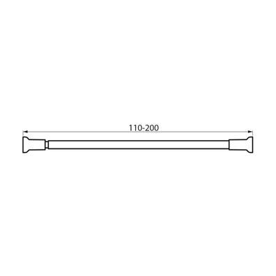 Aqualine - Teleskopická rozperná tyč 110-200 cm lesklý chróm