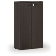 Kancelárska skriňa s dverami PRIMO WOOD, 800 x 420 x 1434 mm, wenge