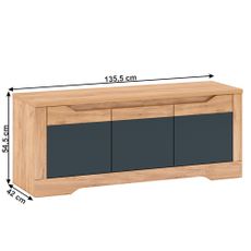 KONDELA Fidel J tv stolík dub craft zlatý / grafit sivá