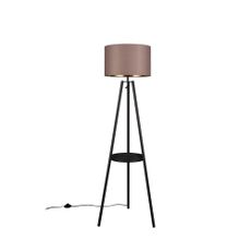 Čierna stojacia lampa s poličkou (výška 152 cm) Colette – Trio