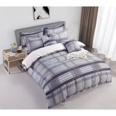 3 dielne obliečky Krepové polycotton Olivia modrá 200x140cm+90x70cm TiaHome