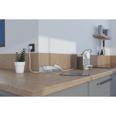 Legrand 049406 - Predlžovací kábel 3Z Typ E + USB-A + USB-C 1m strieborná/biela