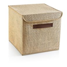 Svetlohnedý úložný box s vekom z juty 30x30x30 cm – Mioli Decor