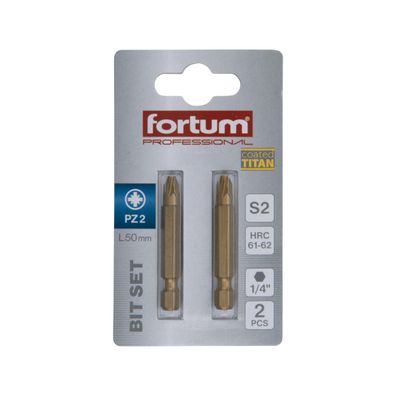 Hrot krížový pozidriv, súprava 2ks, PZ 2x50mm, titán úprava, S2