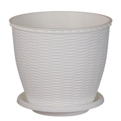 Kvetináč  RATTAN 16 L biely