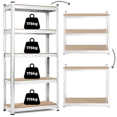 ModernHome Úložný regál 205x120x45 cm - 5 políc, pozinkovaná oceľ , 875 kg ModernHome