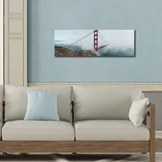 Wallity Obraz s LED osvetlením GOLDEN GATE V MLHE 64 30 x 90 cm