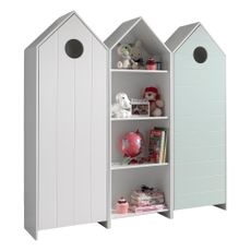 Bielo-svetlomodrá otvorená detská šatníková skriňa 173x171,5 cm CASAMI – Vipack