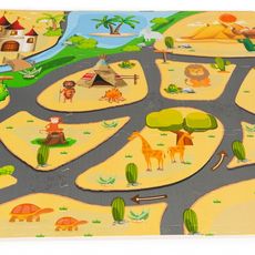 ECOTOYS Penová podložka Puzzle safari 93x93 cm farebná
