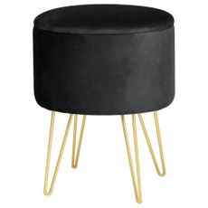 Ak furniture Taburet Lili s úložným priestorom čierny