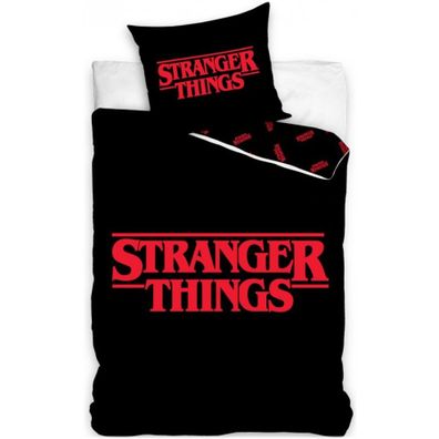 Bavlnené posteľné obliečky Stranger Things - motív Black - 100% bavlna Renforcé - 70 x 90 cm + 140 x 200 cm