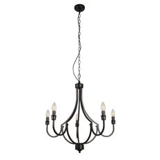 Searchlight 82915-5BK - Luster na reťazi LODGE 5xE14/60W/230V čierna