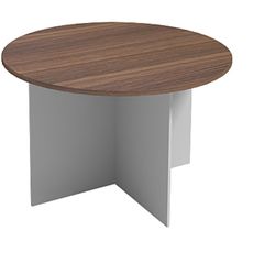 Rokovací stôl s guľatou doskou PRIMO GRAY, priemer 1200 mm, sivá/orech