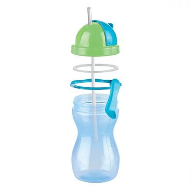 TESCOMA detská fľaša so slamkou BAMBINI 300 ml, zelená, ružová ,