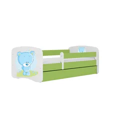 Kocot kids Detská posteľ Babydreams medvedík zelená, varianta 80x160, se šuplíky, bez matrace