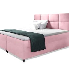 Wilsondo Čalúnená boxspring manželská posteľ Leila s matracom - ružová Rozmer: 160x200