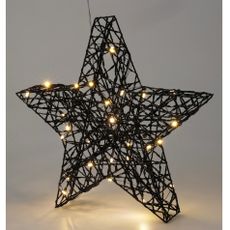 Vianočná LED hviezda Blackwire čierna, 30 x 30 cm