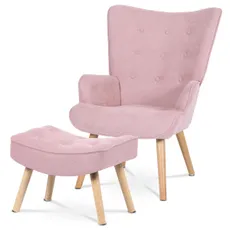 Kreslo s podnožou ELDORA PINK
