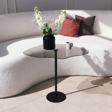 Kalune Design Odkládací stolek Dior černý/kouřové sklo